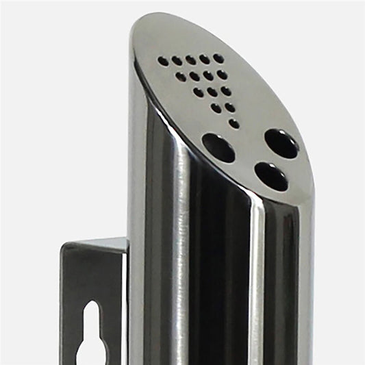 Cendrier mural professionnel inox taille L - vue de côté