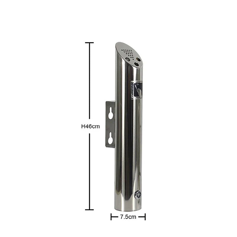 Cendrier mural professionnel inox taille L - vue en situation