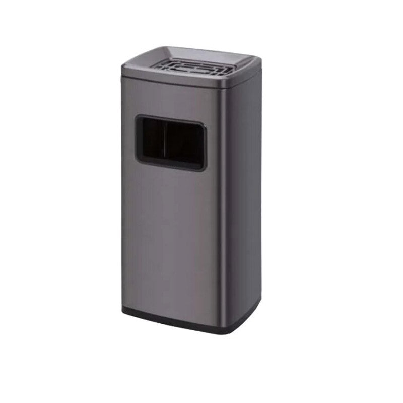 Métal galvanisé gris - cendrier poubelle 50 litres en extérieur devant entrée