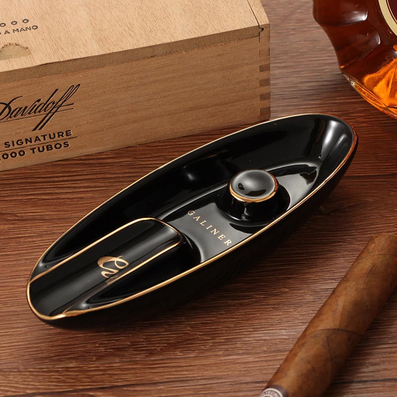 Cendrier pour cigare avec encoches larges - accessoire fumeur adapte aux cigares format toro et robusto