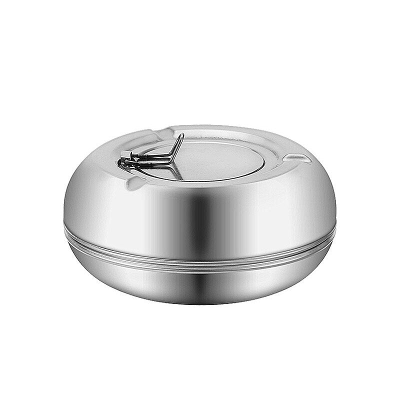 Cendrier Rond Avec Couvercle GLEAVI – Design Portable Et élégant Pour Intérieur Et Extérieur – Vert Olive