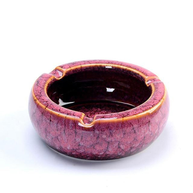 Cendrier Artisanal Rose Violet Bord Epais