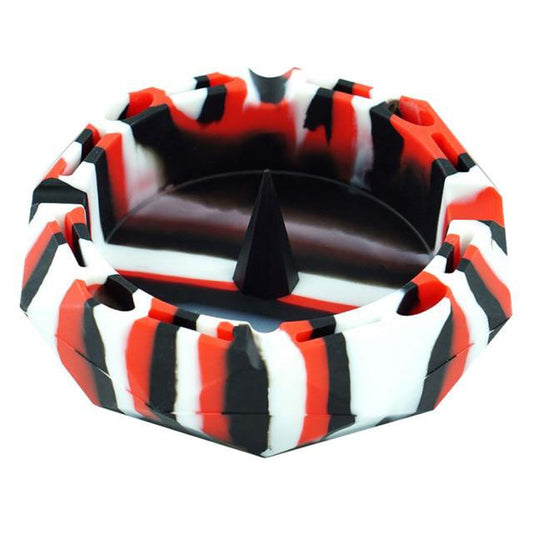 Céramique noir blanc rouge - Cendrier cool motif graphique