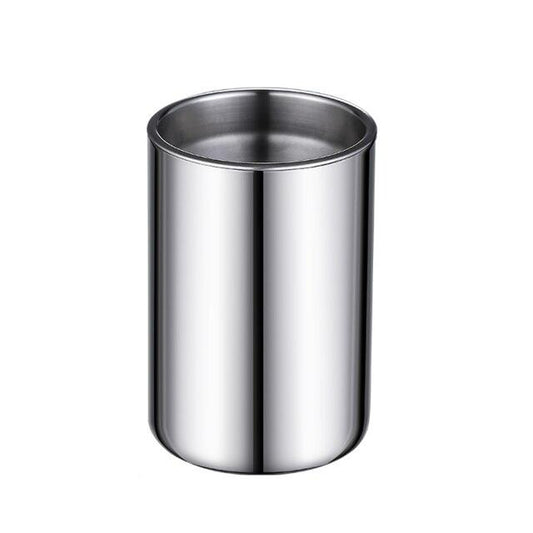 Inox satiné - Cendrier corbeille en inox fond et structure