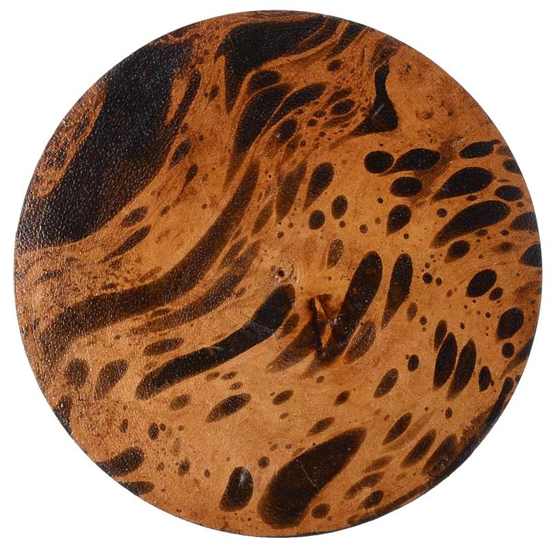 Cendrier en bois sculpté massif avec insert métal - vue 6