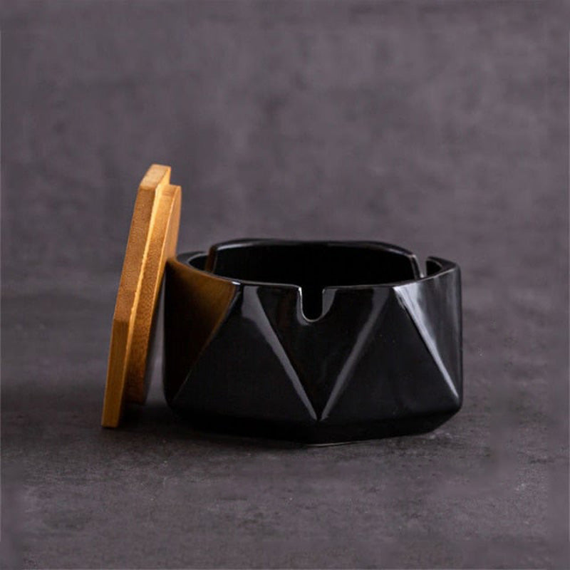 Céramique noire - cendrier extérieur design