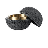 Cendrier Lune en Béton Noir Taille S