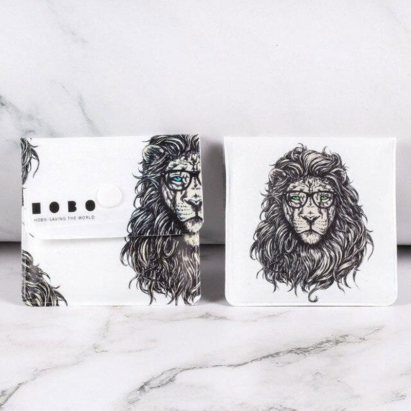 PVC imprimé lion - cendrier pochette souple fermé