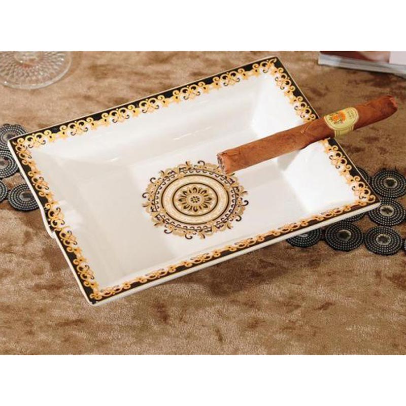 Porcelaine blanche émaillée brillante - cendrier design minimaliste intérieur lavable lave-vaisselle