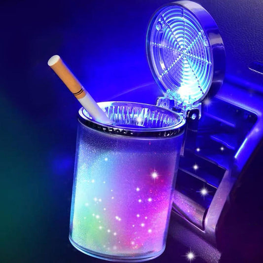 Cendrier lumineux voiture LED bleu - vue 2