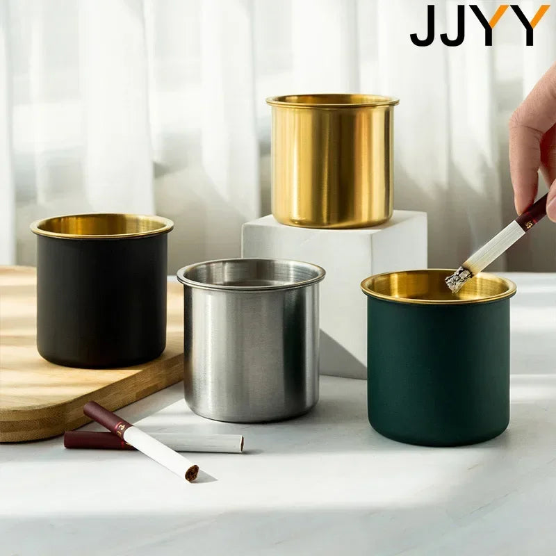 JJYY-Cendrier créatif en acier inoxydable pour la maison et la voiture, filet anti-vol et anti-chute, entonnoir Laguna ette avec couvercle, 73 bars