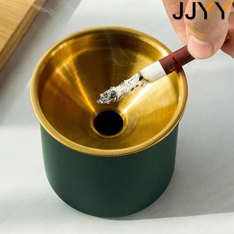 JJYY-Cendrier créatif en acier inoxydable pour la maison et la voiture, filet anti-vol et anti-chute, entonnoir Laguna ette avec couvercle, 73 bars
