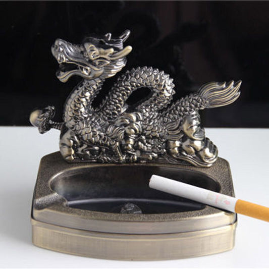 Cendrier avec briquet intégré métal design original de bureau - vue de détail