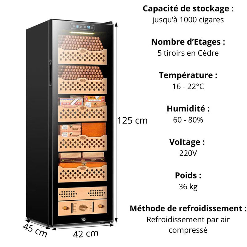 Cave à Cigares Professionnelle paramètres