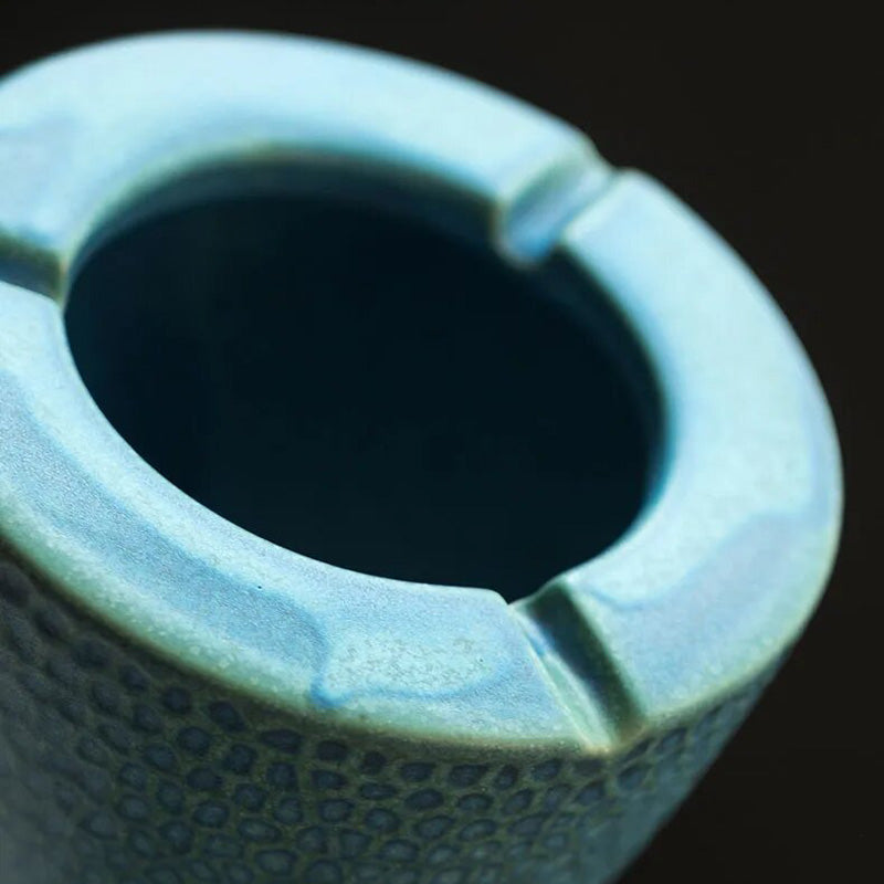 Céramique turquoise - cendrier de balcon ouvert sans couvercle