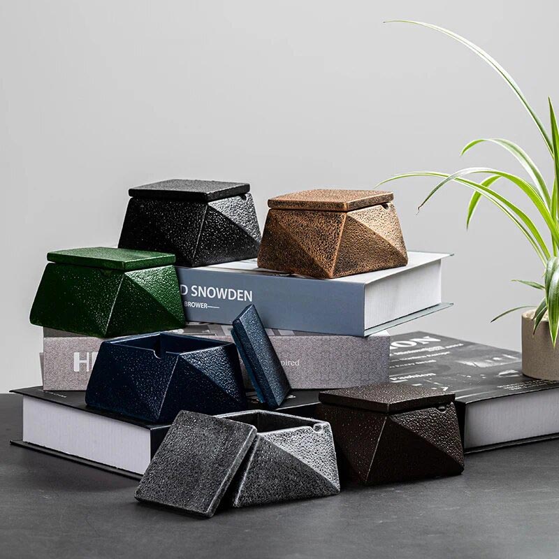 Béton - cendrier carré présentation des coloris