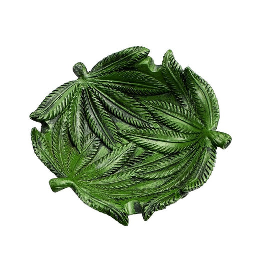 Cendrier feuille cannabis céramique noir - vue principale
