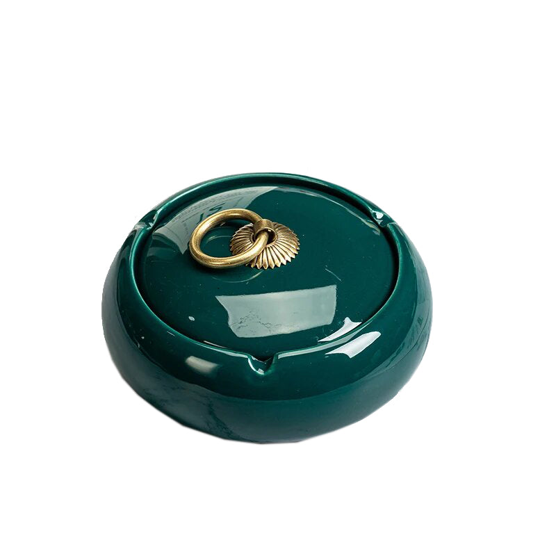 Céramique vert uni - cendrier marocain design seul