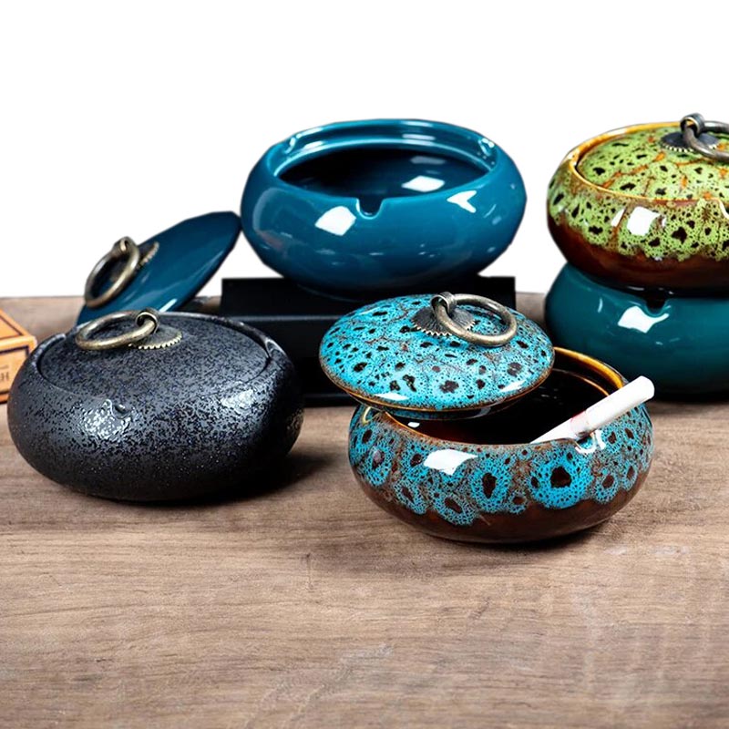 Cendrier marocain design en céramique - vue d'ensemble des 5 coloris