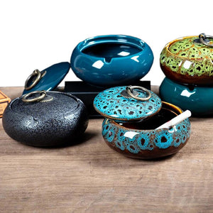 Cendrier marocain design en céramique - vue d'ensemble des 5 coloris