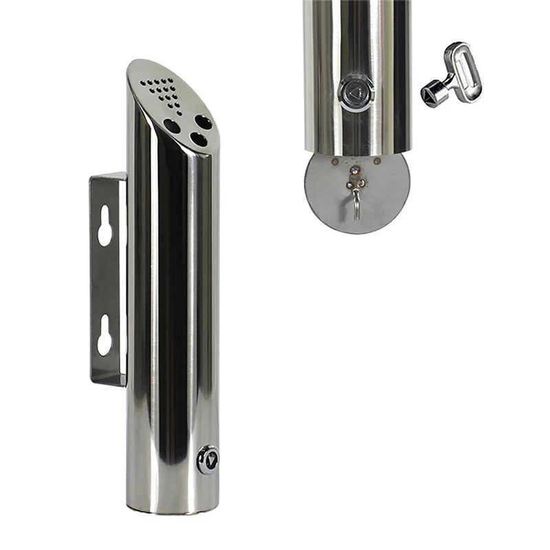 Cendrier mural professionnel inox taille M - vue du dessus