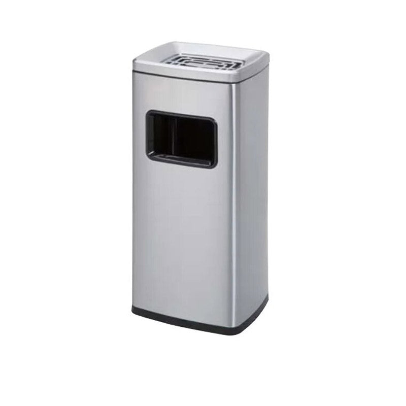 Métal galvanisé gris - cendrier poubelle 50 litres en extérieur devant entrée