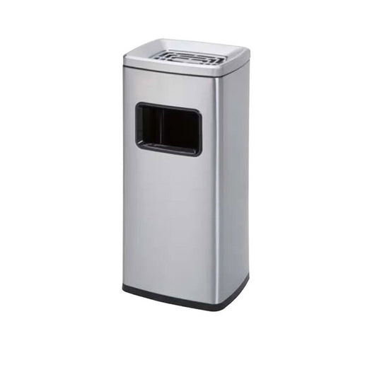 Métal galvanisé gris - cendrier poubelle 50 litres en extérieur devant entrée
