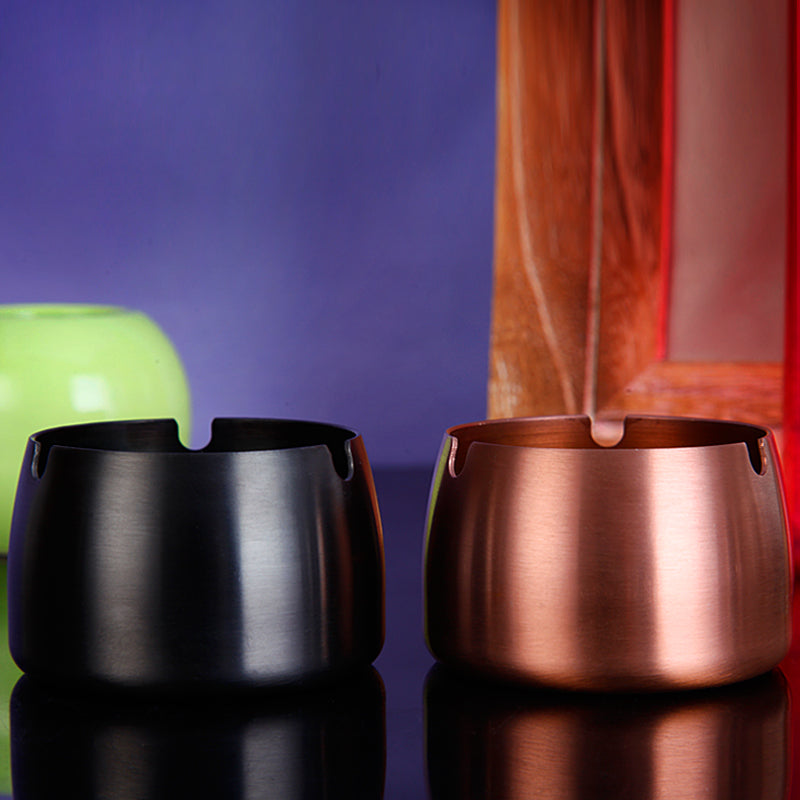 Cendrier Rond Noir et Rose Gold