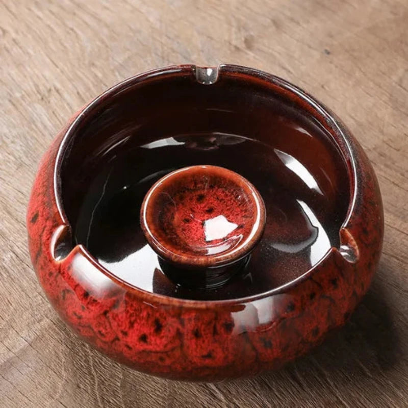 Cendrier de salon marocain rouge, vue intérieure