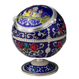 Cendrier Boule sur Pied Bleu Foncé & Argenté Kremelin