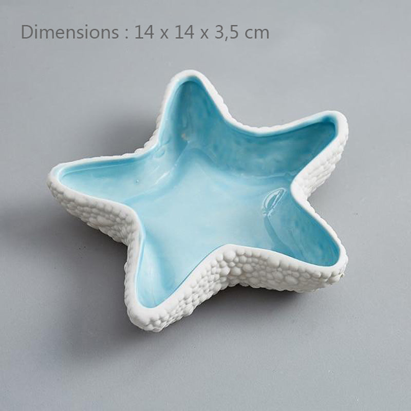 Céramique émaillée - cendrier coquillage forme naturelle
