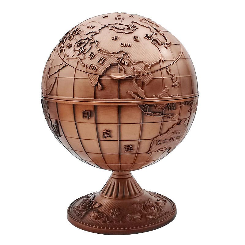 Cendrier globe sur pied design naturel - packaging