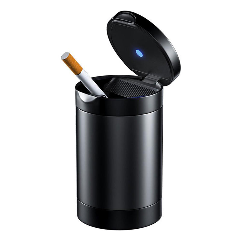 Cendrier De Voiture Portable Avec Lumière LED Bleue - Support Cylindrique Sans Fumée - Porte-gobelet