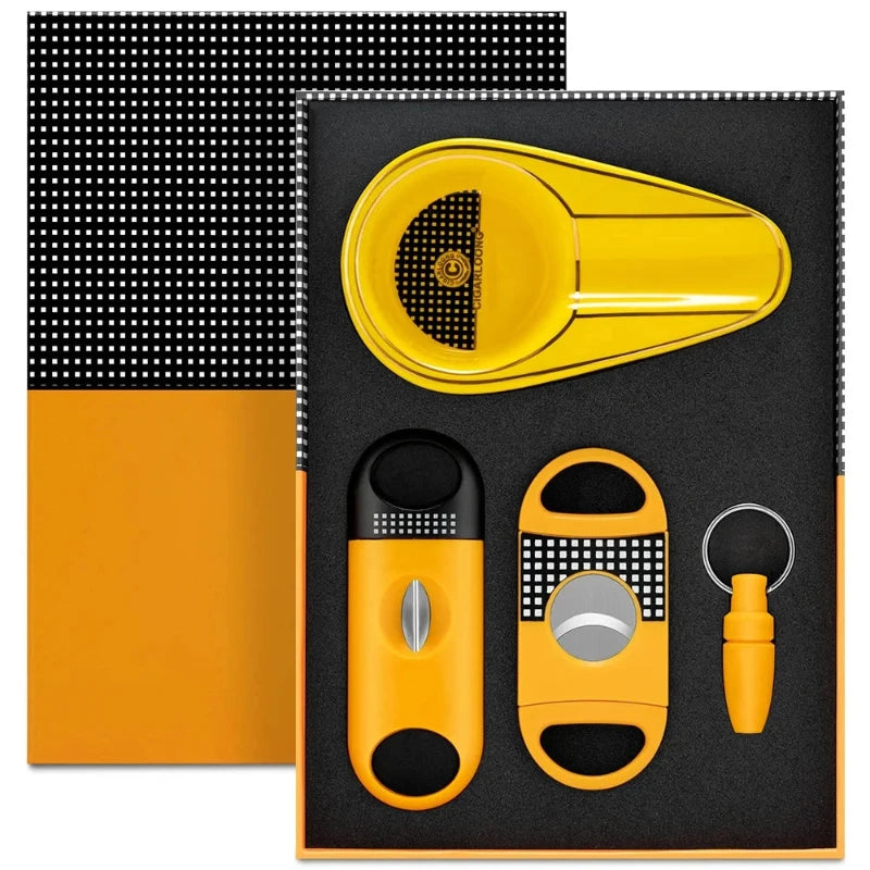 Coffret Coupe Cigare Porte Cigare Jaune