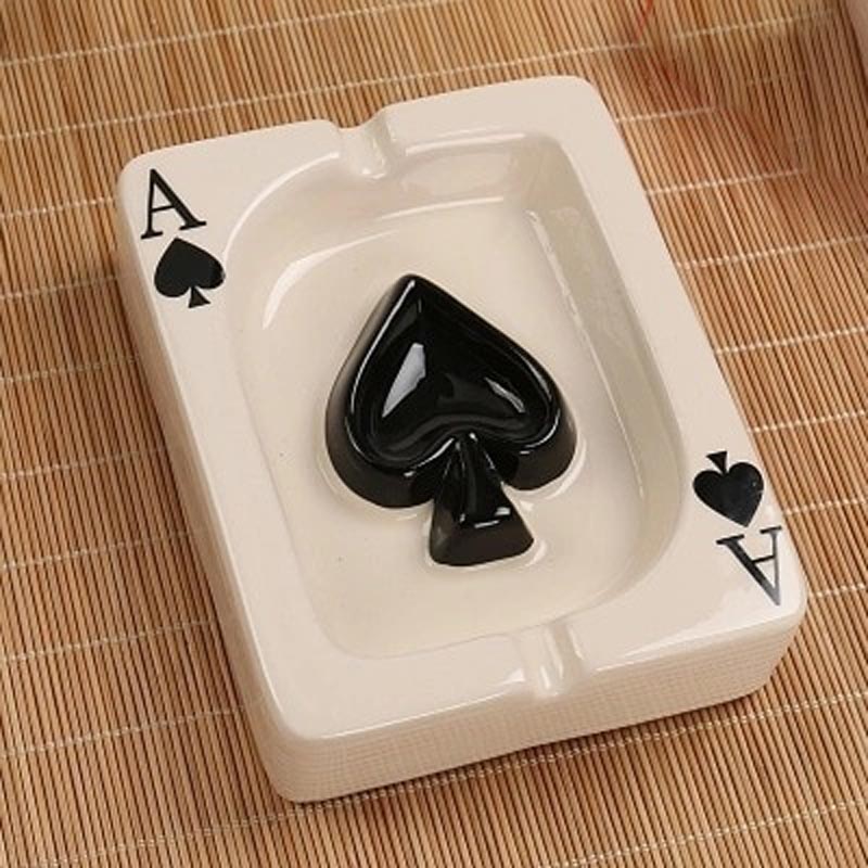 Cendrier poker thème casino cartes et dés - vue principale