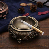 Cendrier Vintage sur Pied en Métal Bronze Cigarette