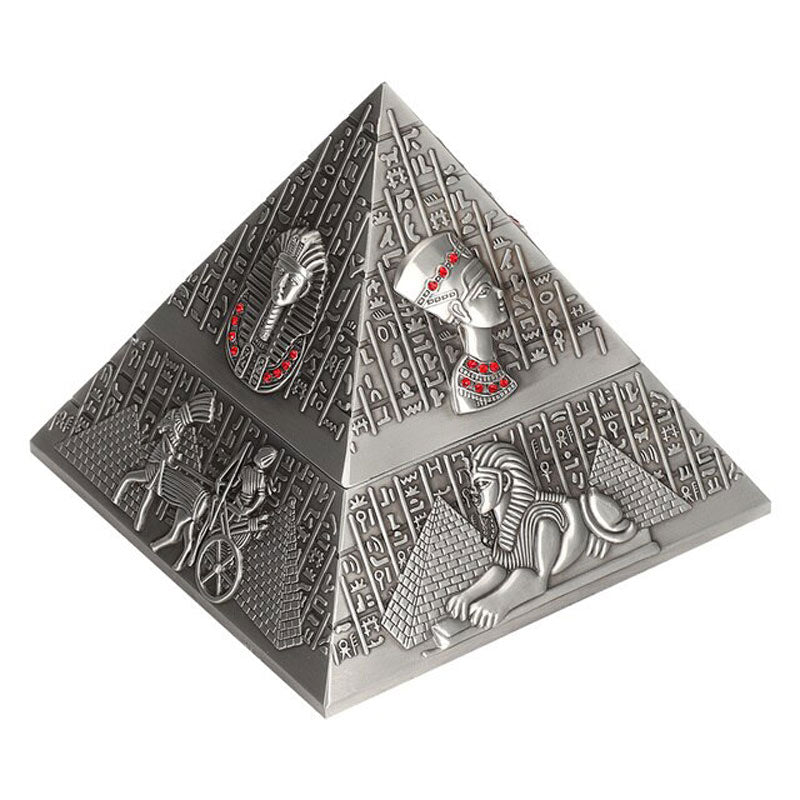 Cendrier pyramide design géométrique vert - détail