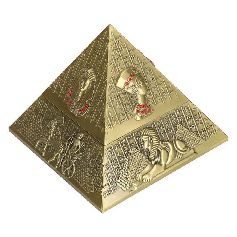 Cendrier pyramide design géométrique gris - vue en situation