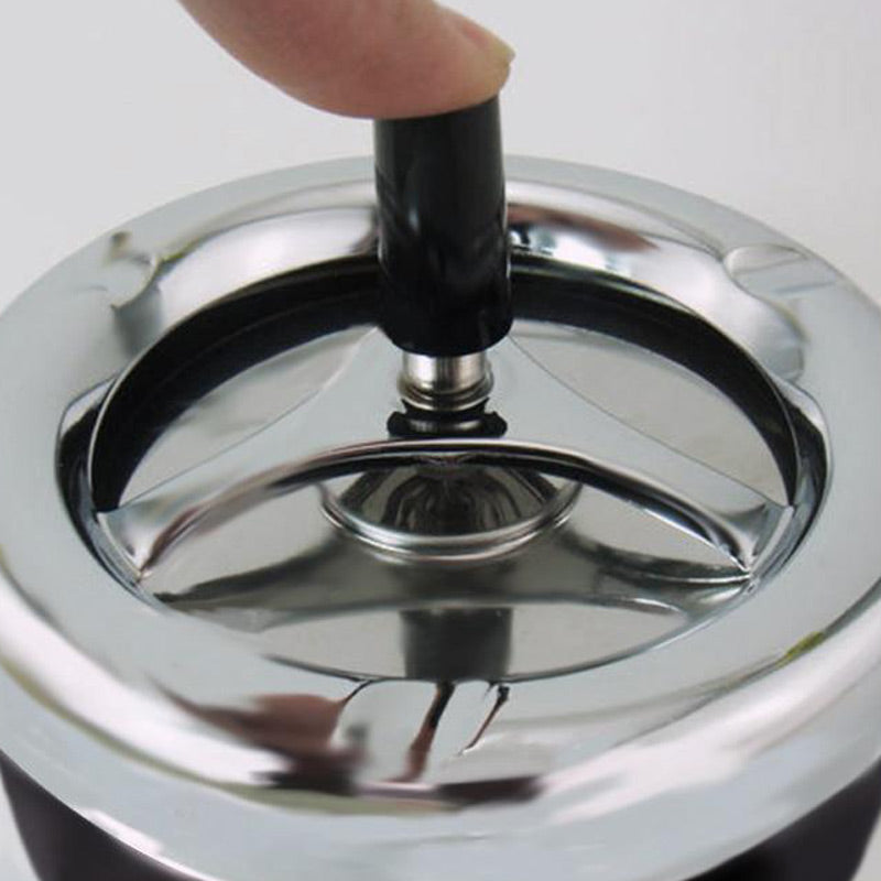 Métal laqué - cendrier à poussoir mécanisme de rotation