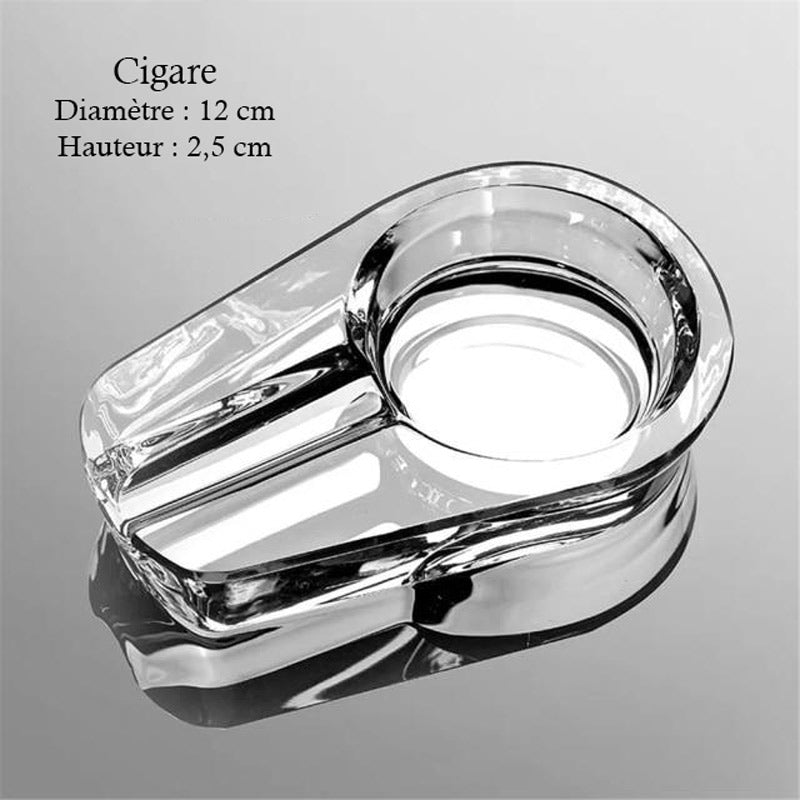 Verre soufflé - cendrier Art Déco forme cigare