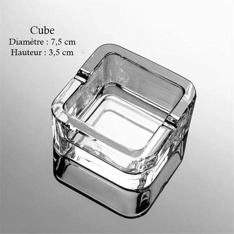 Verre soufflé - cendrier Art Déco cube