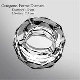 Cendrier Art Déco Verre Octogone forme Diamant
