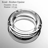 Cendrier Art Déco Verre Rond bordure épaisse