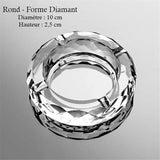 Cendrier Art Déco Verre Rond forme Diamant