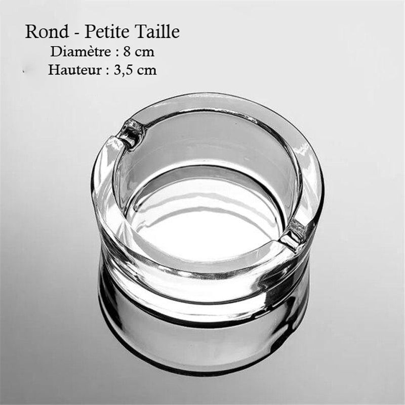 Verre soufflé - cendrier Art Déco rond petite taille