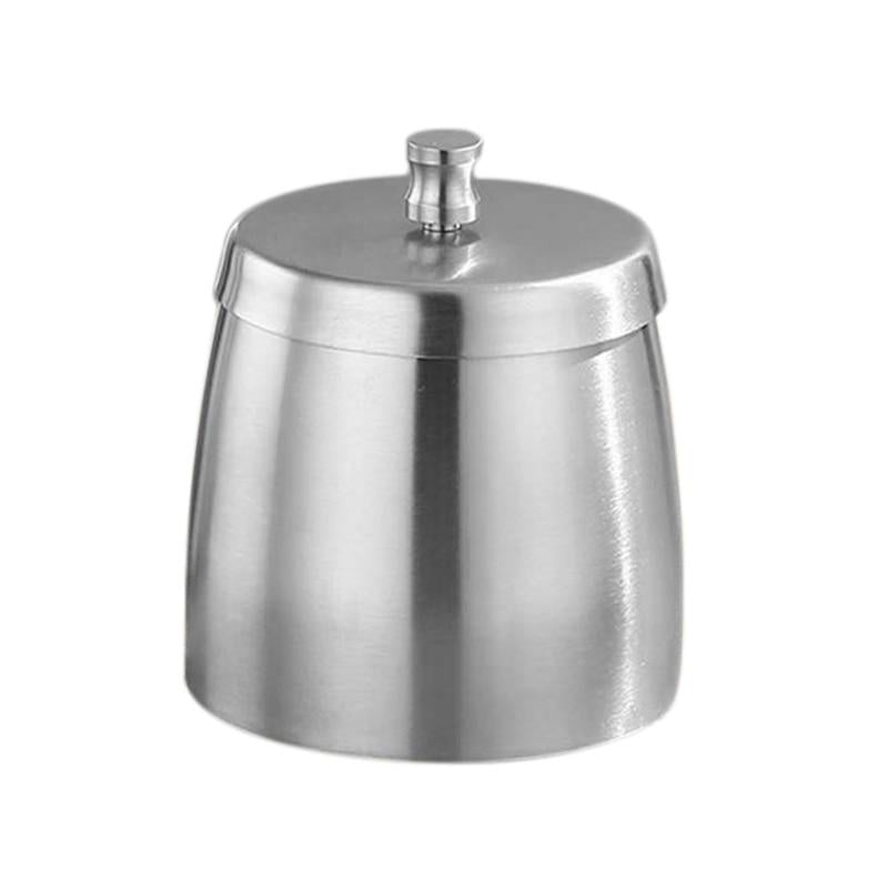 Cendrier avec couvercle inox brossé hermétique - vue 2