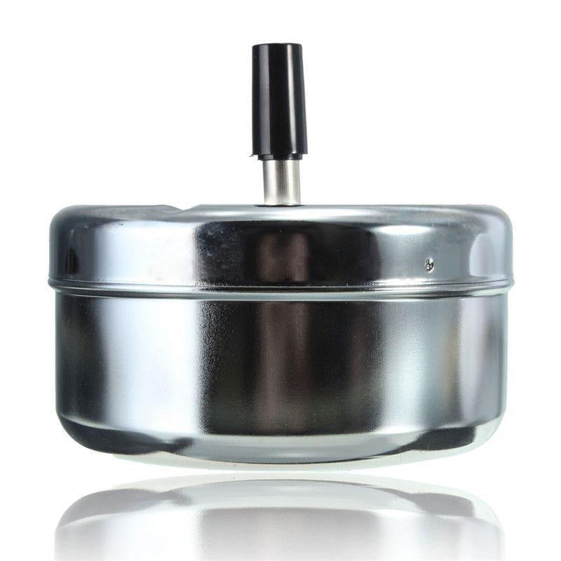Cendrier avec poussoir inox brossé mécanisme éjecteur - vue 2