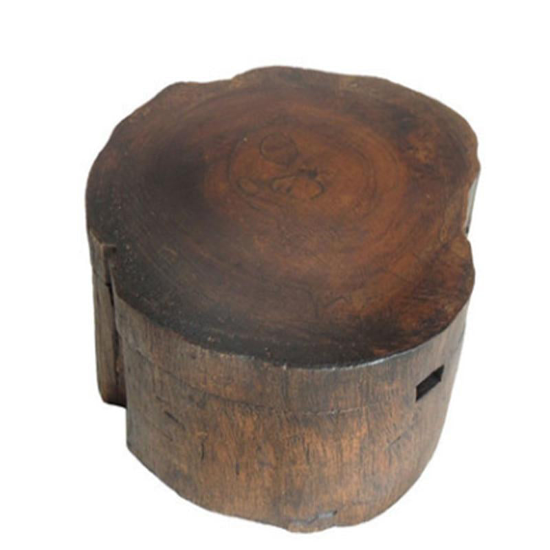 Bois massif naturel - cendrier en bois avec insert inox vue de dessus
