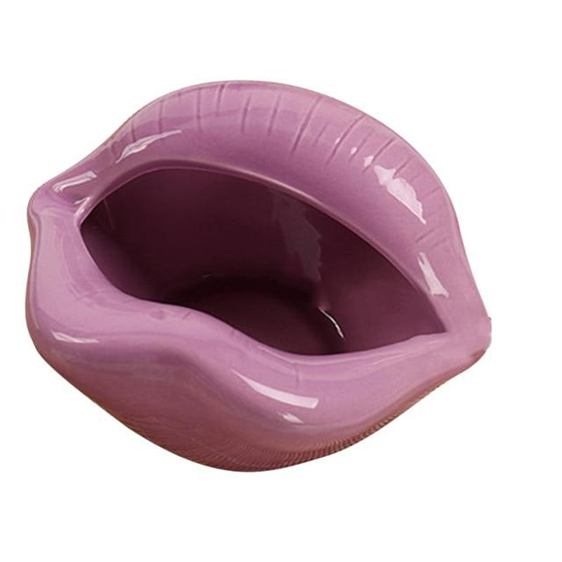 Cendrier bouche céramique émaillée forme lèvres rouge - vue 7
