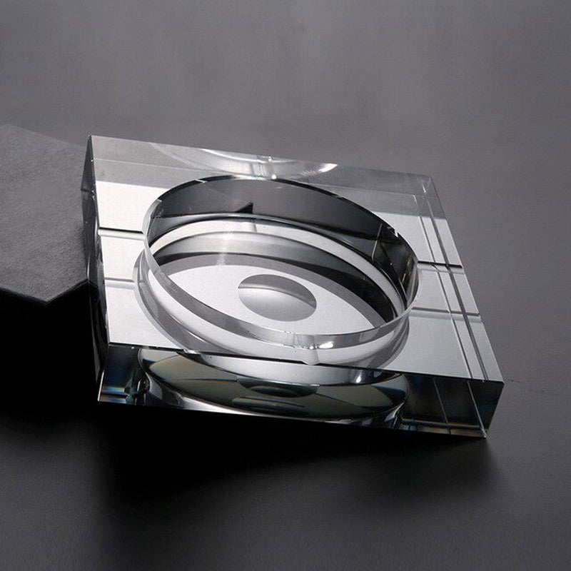Cendrier Carré en Verre Sombre 10cm